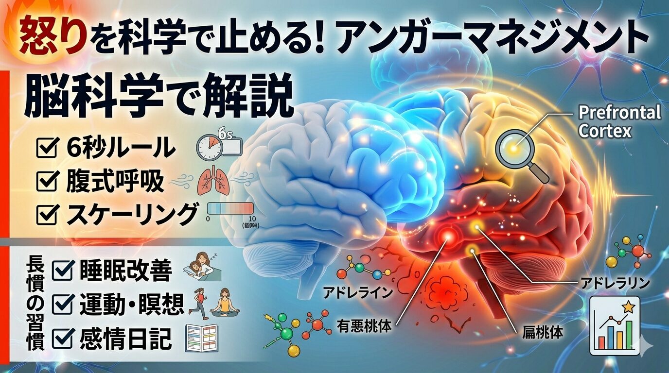 アンガーマネジメントとは？怒りを科学的にコントロールする方法【脳科学で解説】